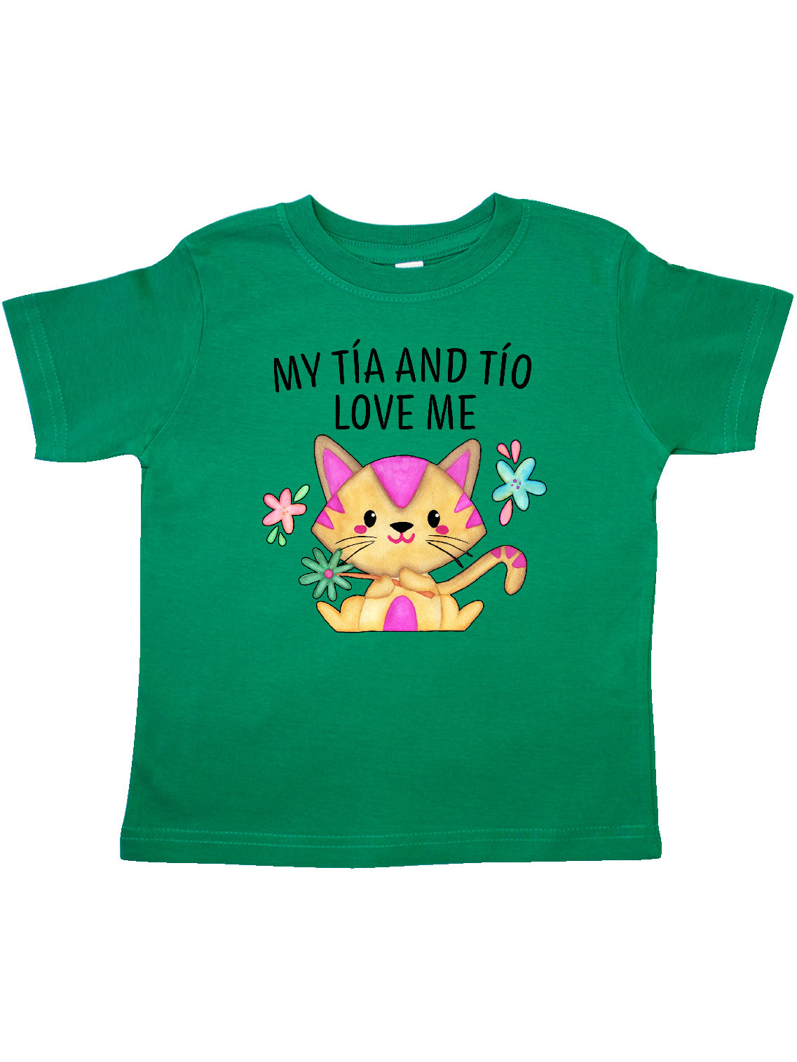 inktastic My Tía Loves Me with Cute Kitten and Flowers Toddler T-Shirt inktastic My Tía Loves Me with Cute Kitten and Flowers Toddler T-Shirt